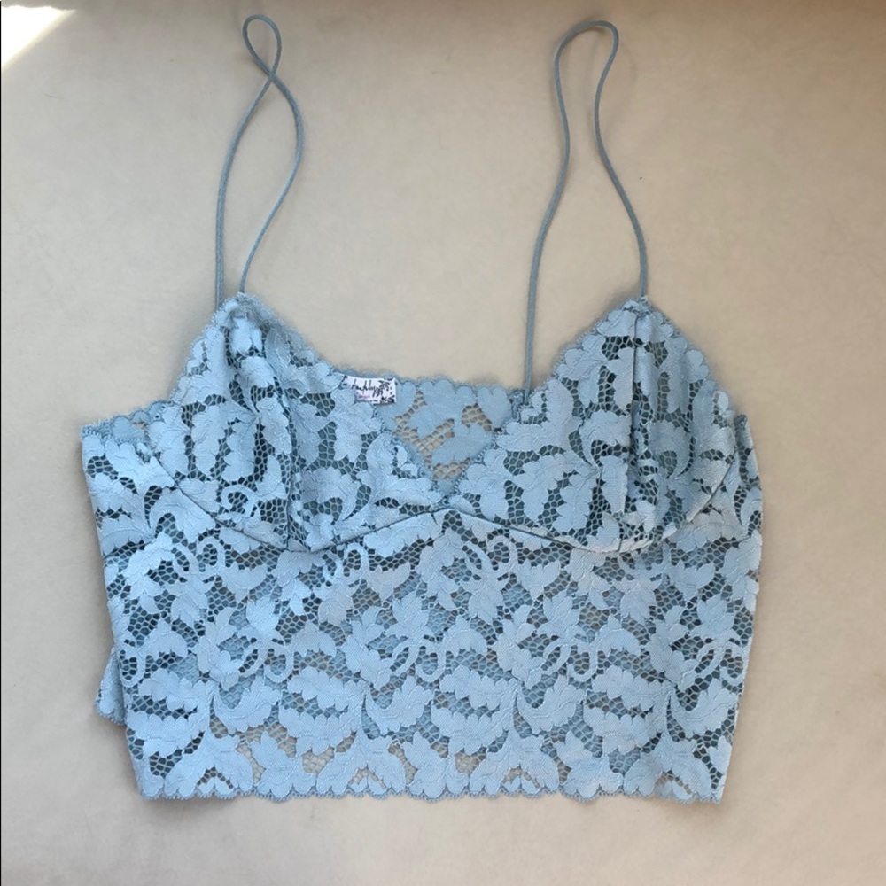 Teal colored lace top from Free People!
